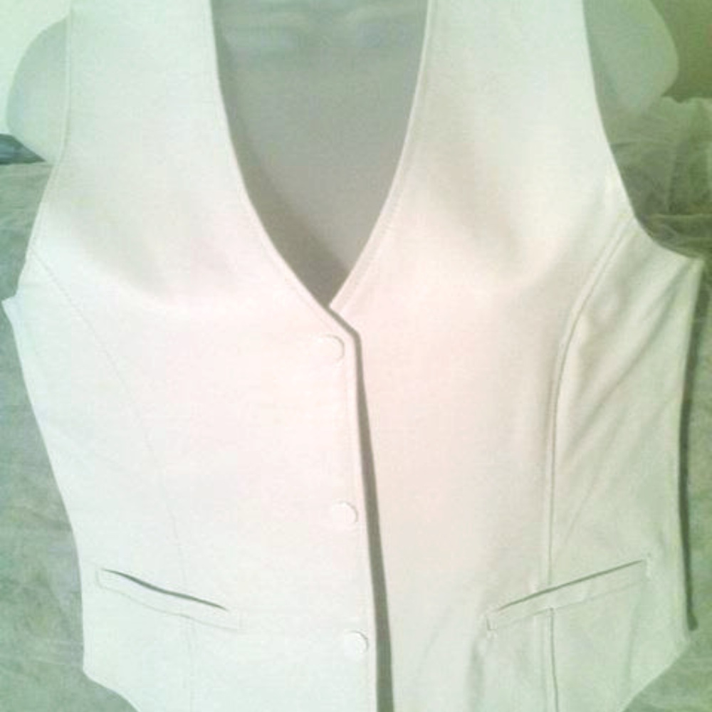 Leather, vest, biker, white